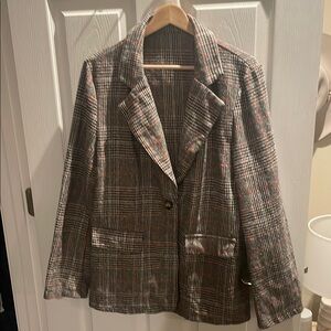 Women's Plaid Blazer Jacket